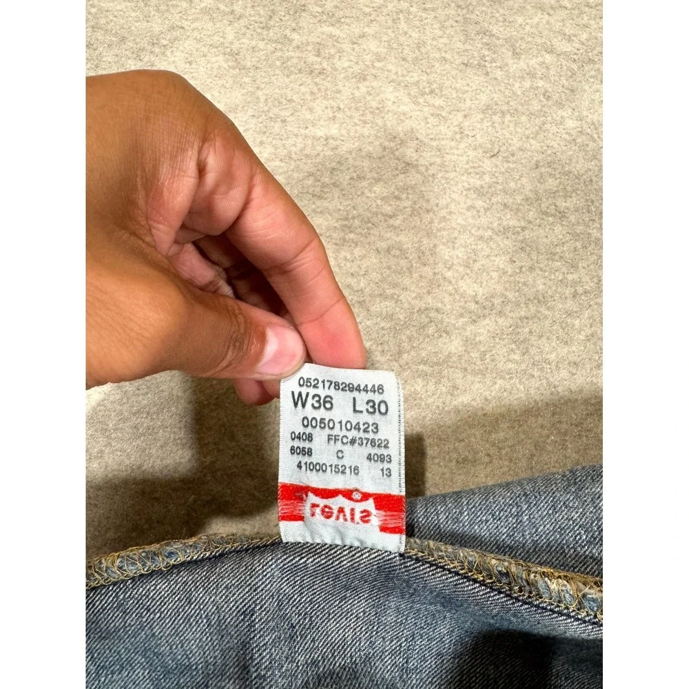 Levis 501 Original Fit Jeans Men 36x30 Blue Cotton Button Fly Straight Leg Denim